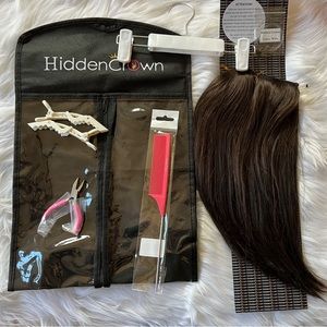 Hidden Crown Halo Hair Extensions Thick Ends 12 inches #2 Dark Brown